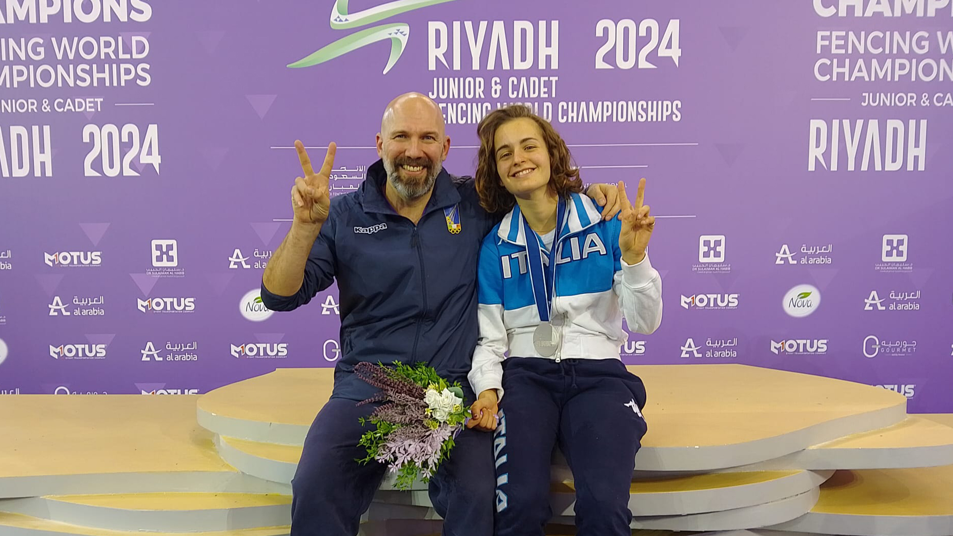 Paolo Zenobini con Anita Corradino ai campionati di Riyhad 2024